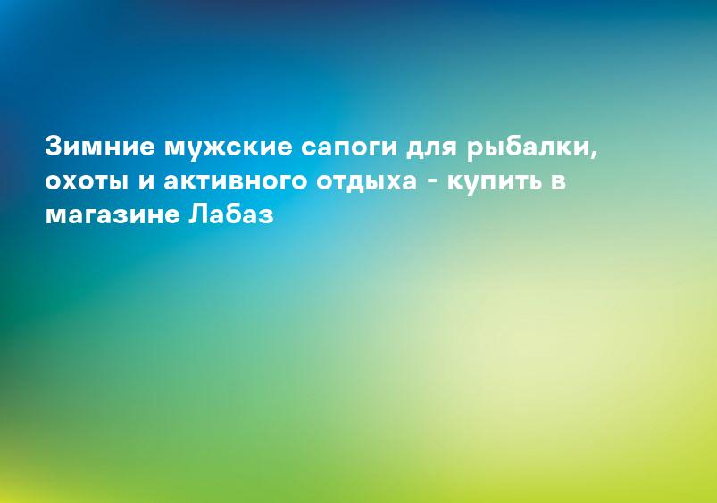 Зимние мужские сапоги для рыбалки, охоты и активного отдыха - купить в магазине Лабаз