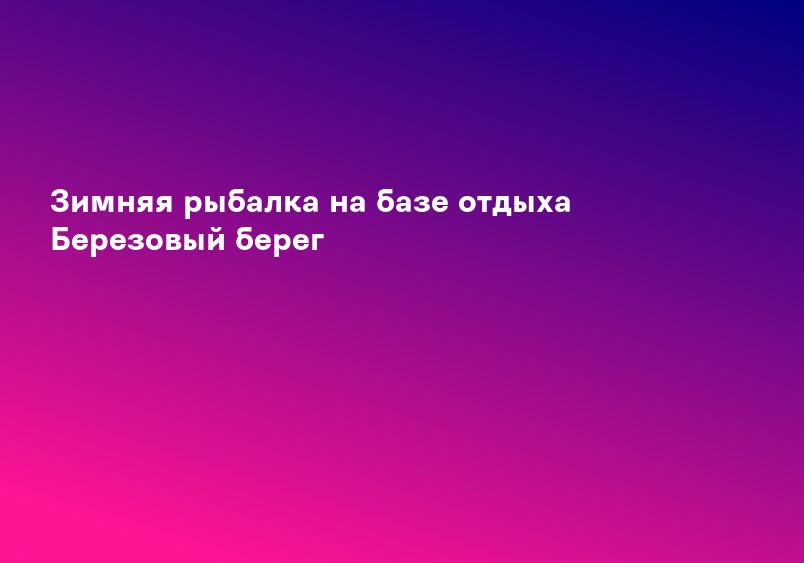 Зимняя рыбалка на базе отдыха Березовый берег