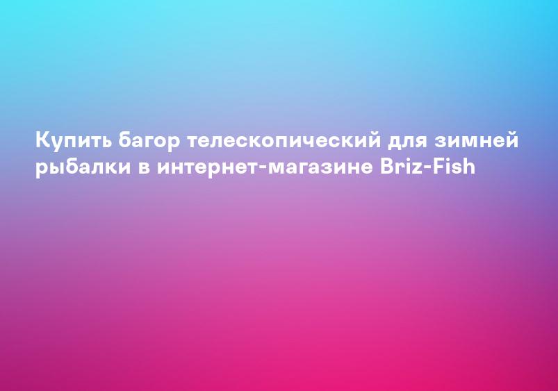 Купить багор телескопический для зимней рыбалки в интернет-магазине Briz-Fish