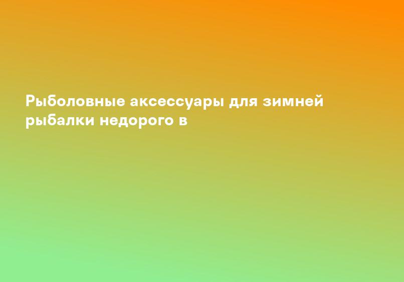 Рыболовные аксессуары для зимней рыбалки недорого в