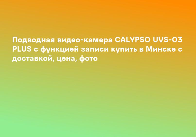 Подводная видео-камера CALYPSO UVS-03 PLUS с функцией записи купить в Минске с доставкой, цена, фото