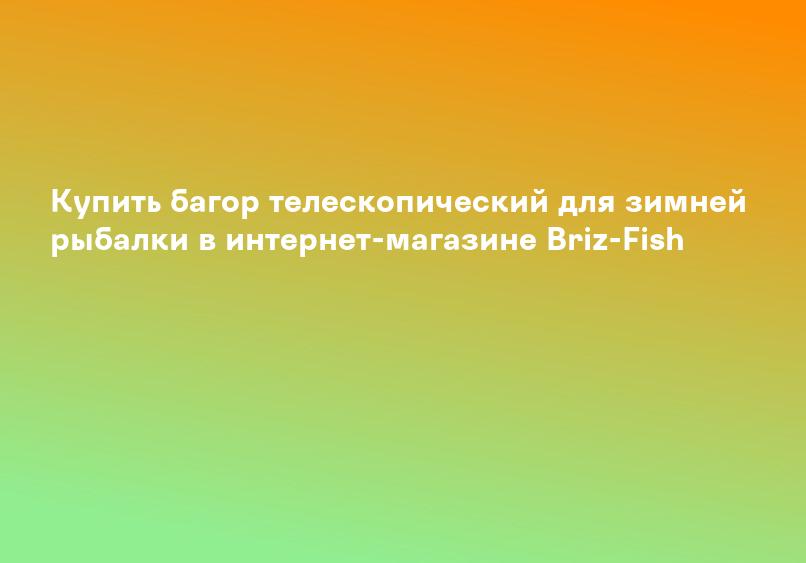 Купить багор телескопический для зимней рыбалки в интернет-магазине Briz-Fish