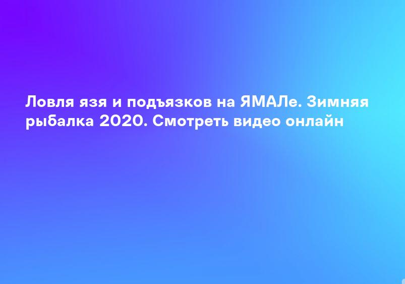 Ловля язя и подъязков на ЯМАЛе. Зимняя рыбалка 2020. Смотреть видео онлайн