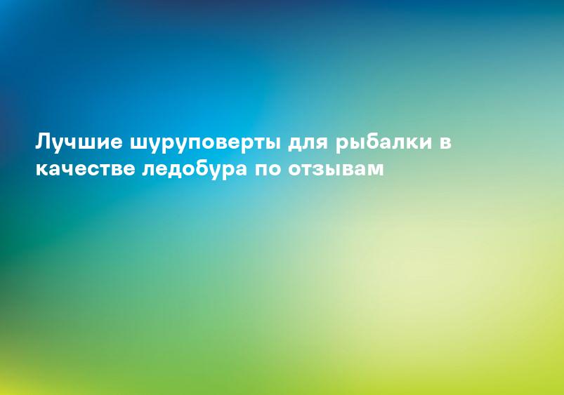 Лучшие шуруповерты для рыбалки в качестве ледобура по отзывам