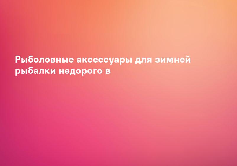 Рыболовные аксессуары для зимней рыбалки недорого в